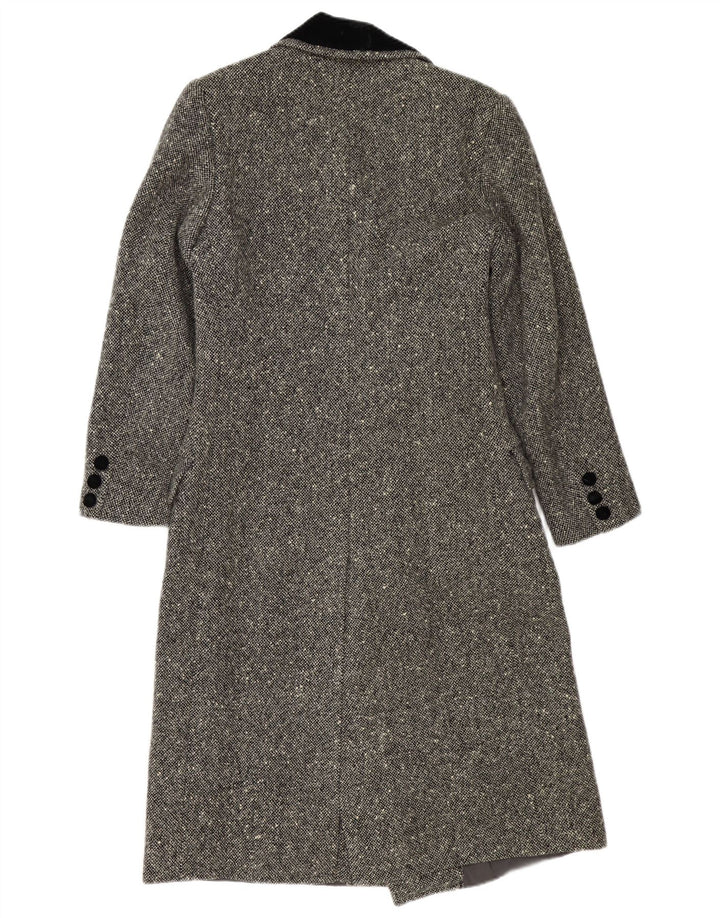 Vintage Dame Dobbeltradet Frakke UK 16 Large Grey Flecked