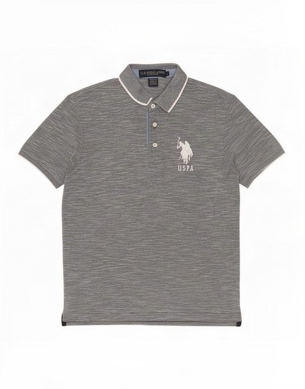 U.S. Polo Assn. Herre Slim Fit Polo Shirt Lille grå Flecked Bomuld
