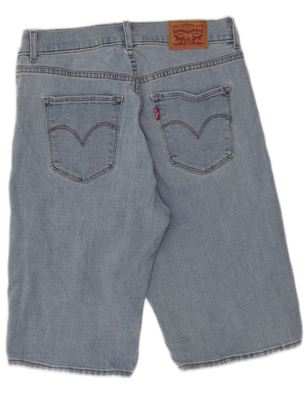 LEVI'S Dame Denim Bermuda Shorts W27 Små Blå Bomuld