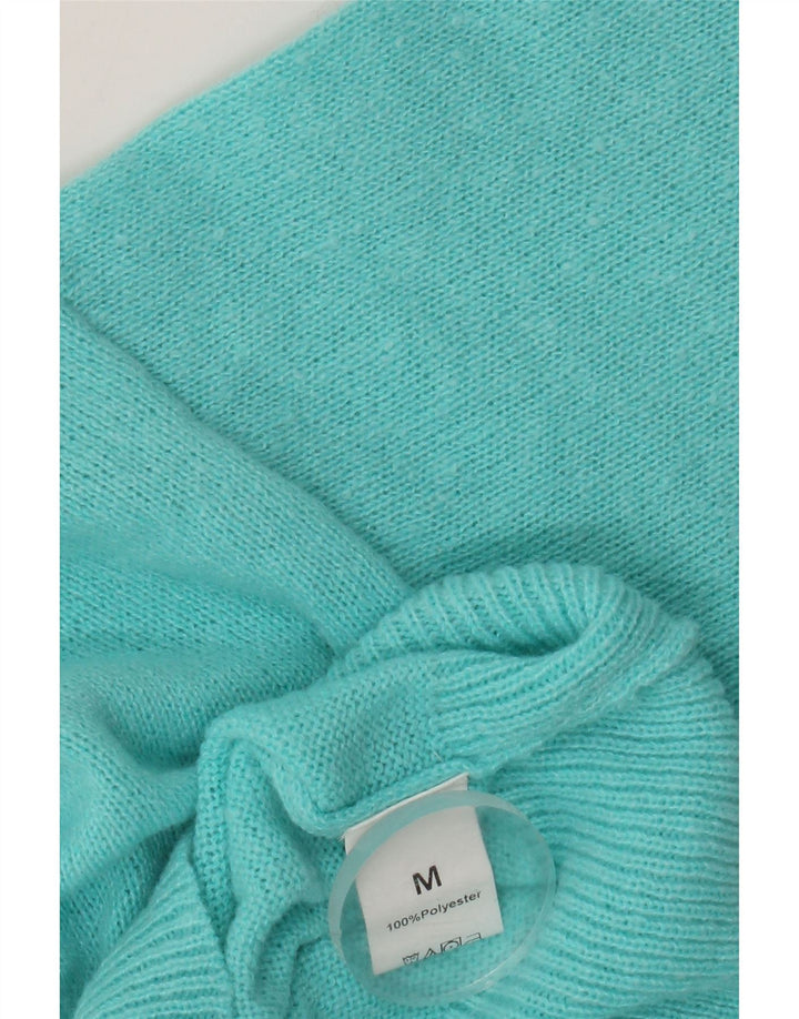 Vintage Dame Oversized Turtle Neck Jumper Sweater UK 14 Medium Turkis