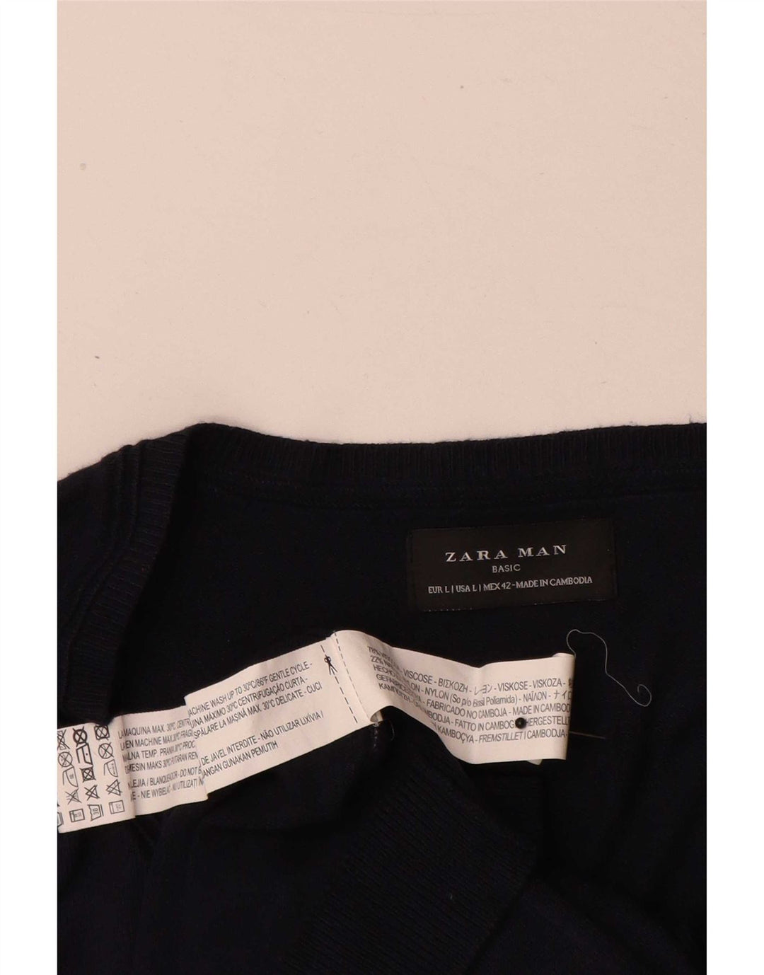 Zara Herre V-hals sweater Stor marineblå viskose