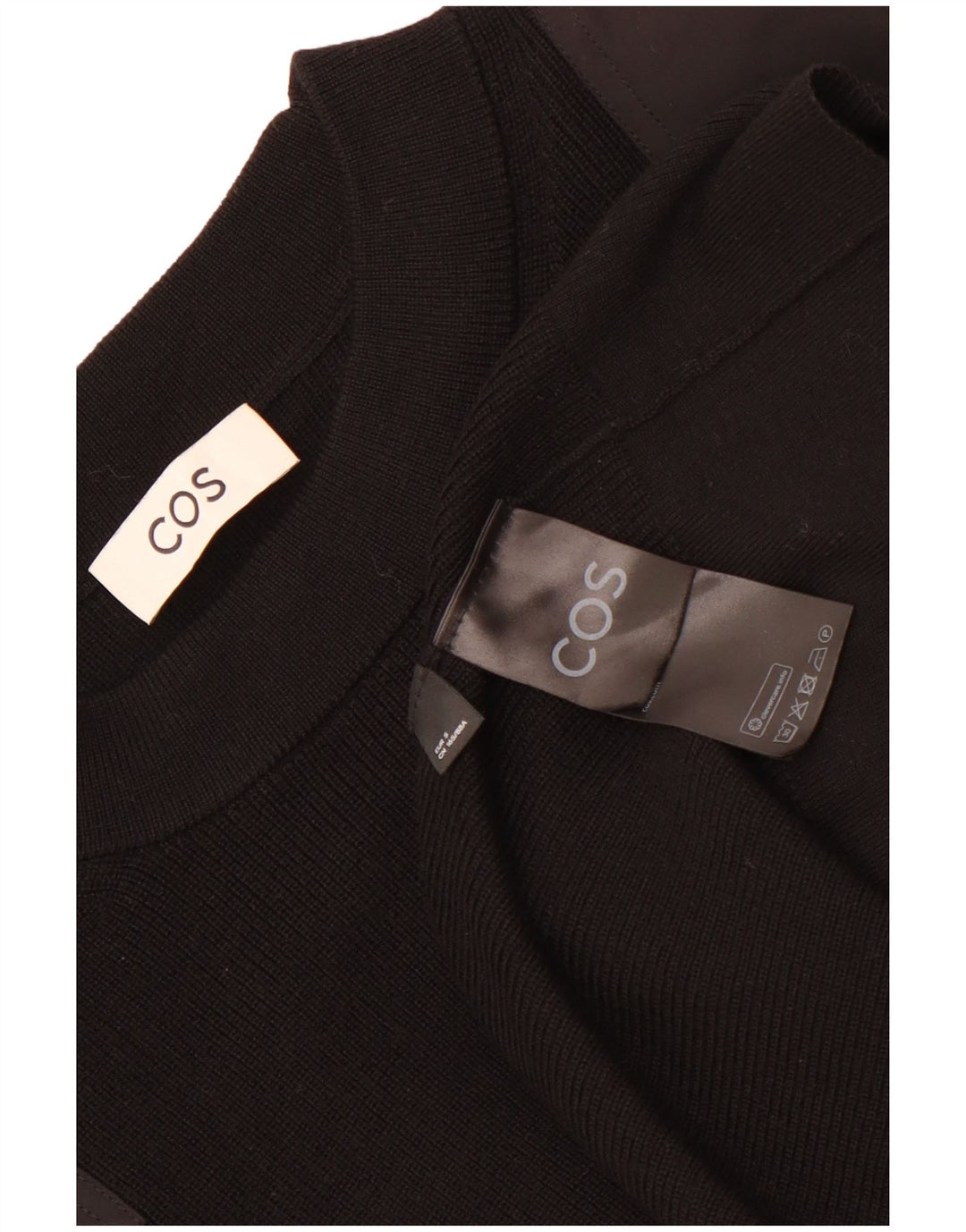 Cos Herre Loose Fit Crew Neck Jumper Sweater Small Black Wool