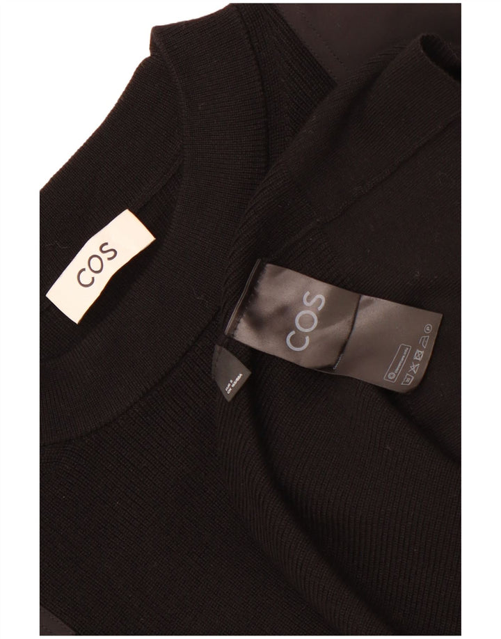Cos Herre Loose Fit Crew Neck Jumper Sweater Small Black Wool