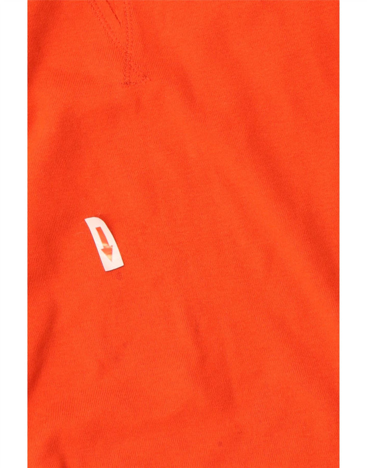 Benetton Dame T-Shirt Top UK 14 Stor Orange Bomuld
