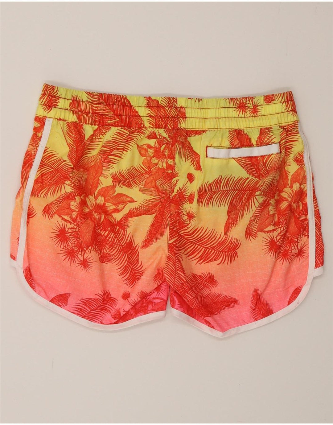 Hurley Womens Sports Shorts UK 10 Small Orange Floral Polyester