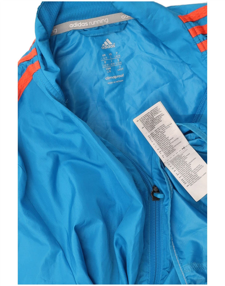 ADIDAS Womens Response Tracksuit Top Jacket UK 16/18 Large Blue Polyester