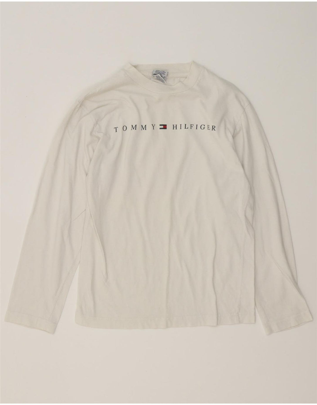 Tommy Hilfiger drenge grafisk top langærmet 13-14 år medium hvid bomuld