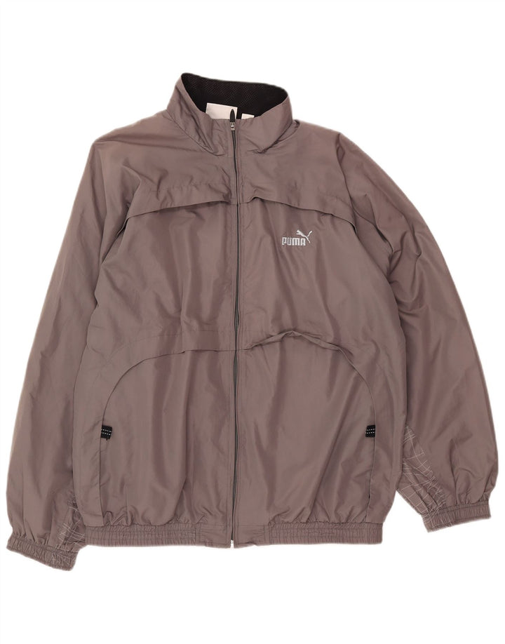 Puma Bomber Jacket UK 38 Medium Grey Colourblock Polyester