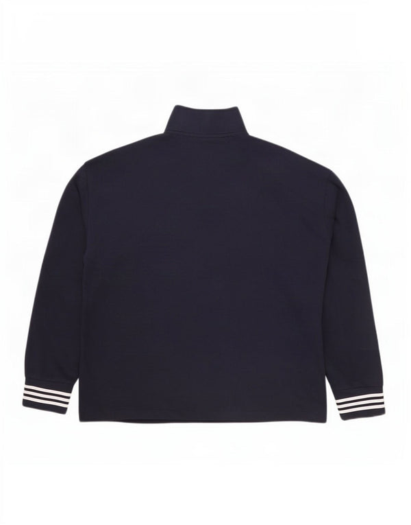 Nautica Mens Zip Neck Sweatshirt Jumper Large Navy Blue Cotton