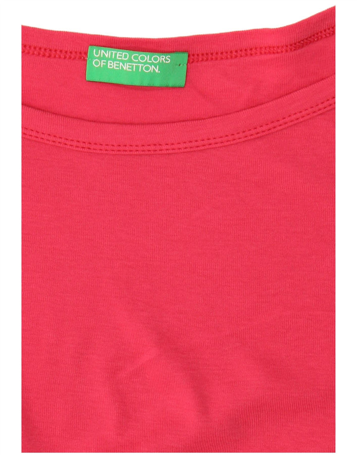 BENETTON Dame Top 3/4 ærmer UK 14 Large Red