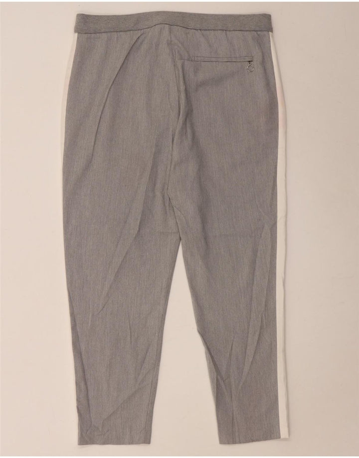Zara koniske chinosbukser til kvinder Large W32 L26 Grå Colourblock Polyester