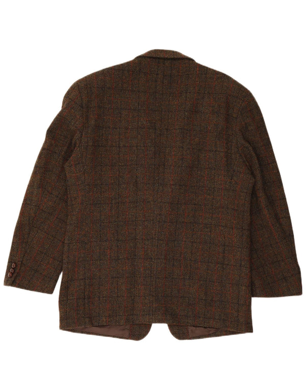 HARRIS TWEED Herre 2-knaps blazerjakke IT 54 2XL brun ternet ny uld