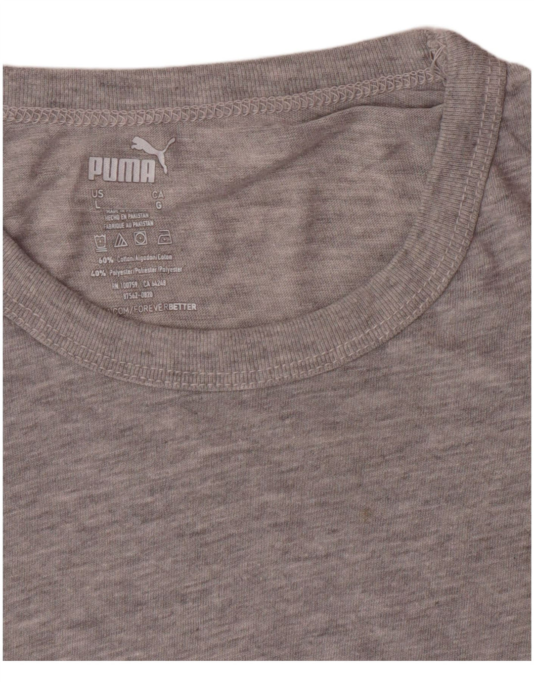 PUMA T-shirt top til kvinder DK 14 Stor grå bomuld