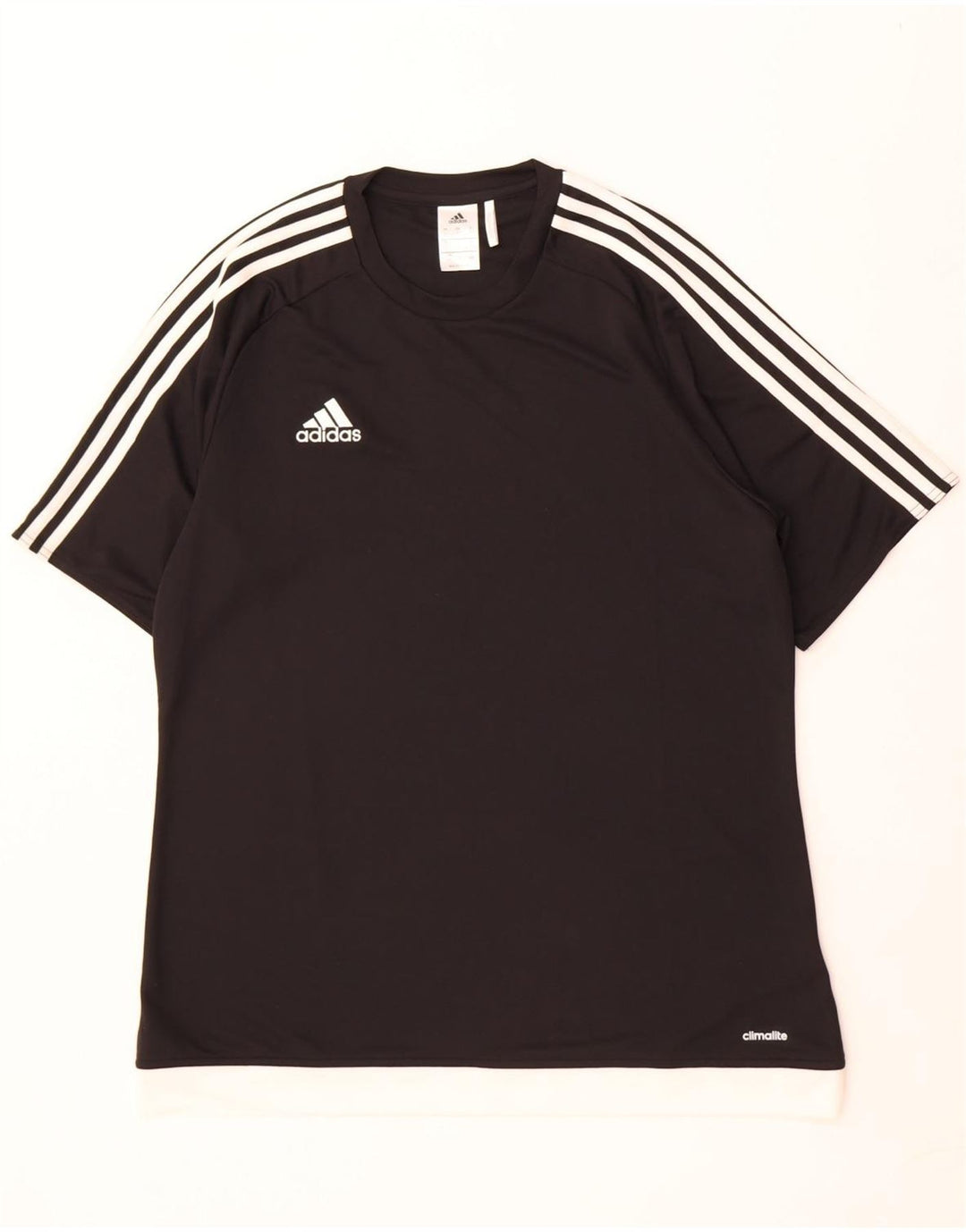 Adidas Herre Climalite T-Shirt Top Stor Sort Colourblock Polyester