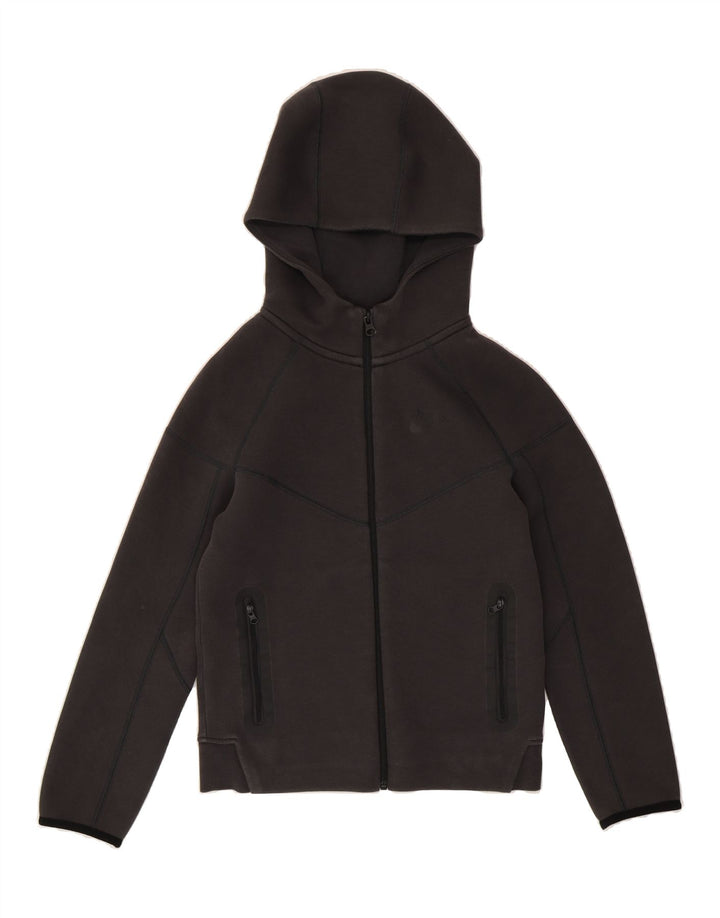 NIKE Boys Zip Hoodie Sweater 10-11 Years Medium Grey Cotton Vintage Nike and Second-Hand Nike from Messina Hembry 