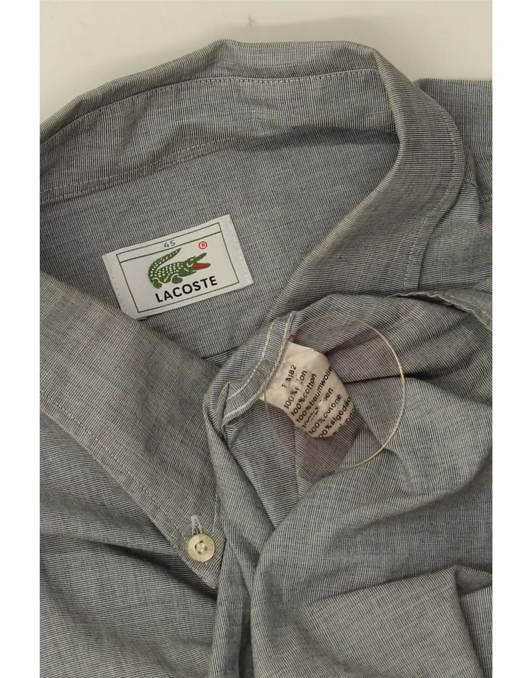 Lacoste herreskjorte str. 45 XL Grå bomuld