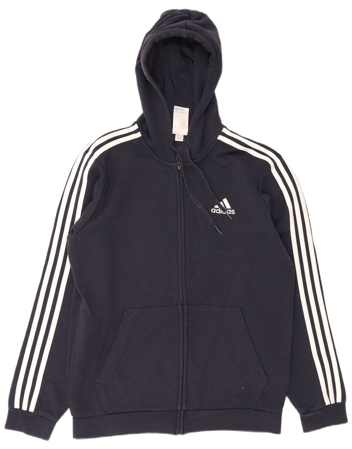 Adidas Hættetrøje med lynlås til mænd mellem marineblå bomuld
