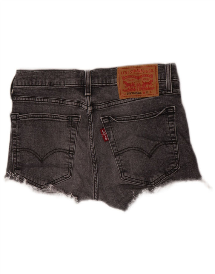 Levi's Womens 519 Distressed Denim Hot Pants W32 Large Grå Bomuld