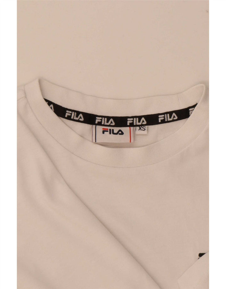 Fila Dame T-Shirt Top UK 6 XS Hvid