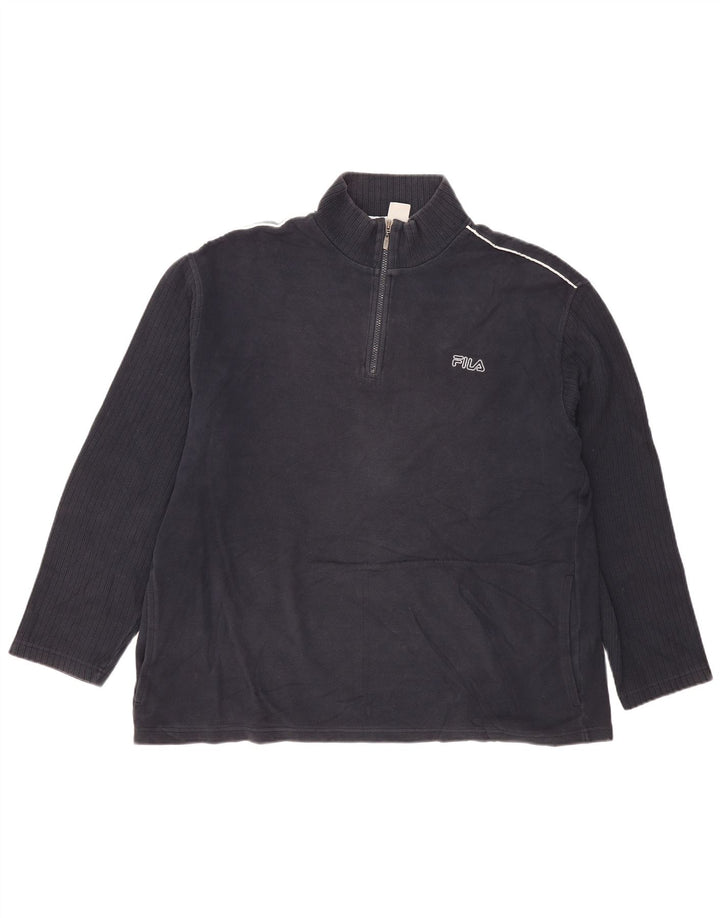 Fila Sweatshirt med lynlås til mænd XL marineblå