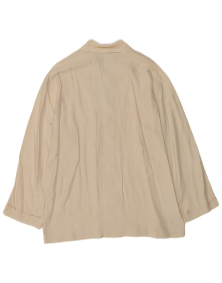 Vintage dameskjorte bluse IT 46 Large Off White Silke