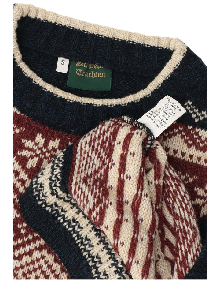 VINTAGE Herre sweater med rund hals, lille flerfarvet Fair Isle
