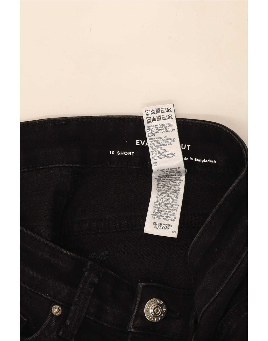Marks & Spencer Dame Eva Bootcut Jeans UK 10 Small W27 L27 Black