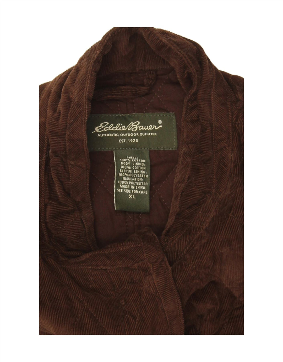 EDDIE BAUER Womens Corduroy Jacket UK 18 XL Brown Cotton Vintage Eddie Bauer and Second-Hand Eddie Bauer from Messina Hembry 