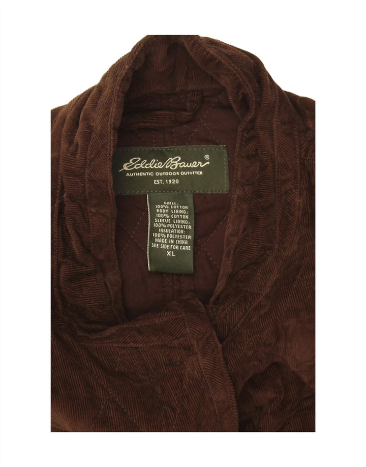 EDDIE BAUER Womens Corduroy Jacket UK 18 XL Brown Cotton Vintage Eddie Bauer and Second-Hand Eddie Bauer from Messina Hembry 