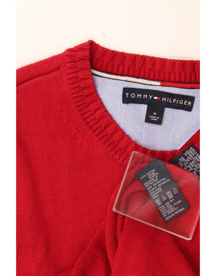 Tommy Hilfiger Herre Boat Neck Jumper Sweater Medium Burgundy