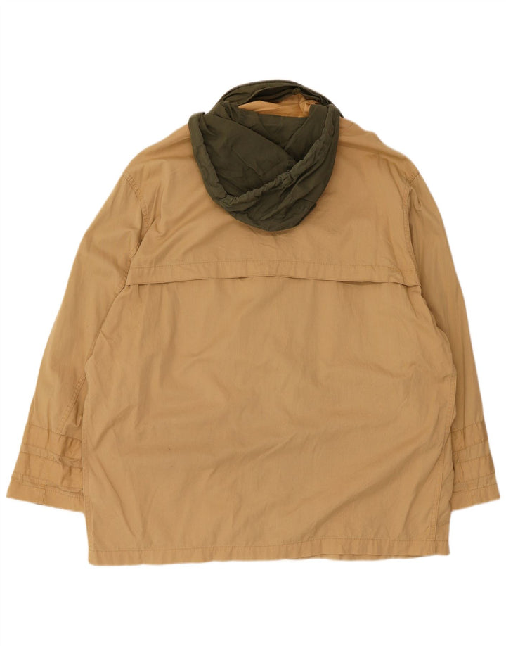 Benetton Herre Loose Fit Hooded Utility Jacket IT 48 Medium Beige Bomuld