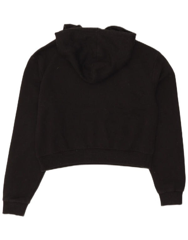Vans Dame Crop Oversized Hoodie Jumper UK 6 XS Sort Bomuld