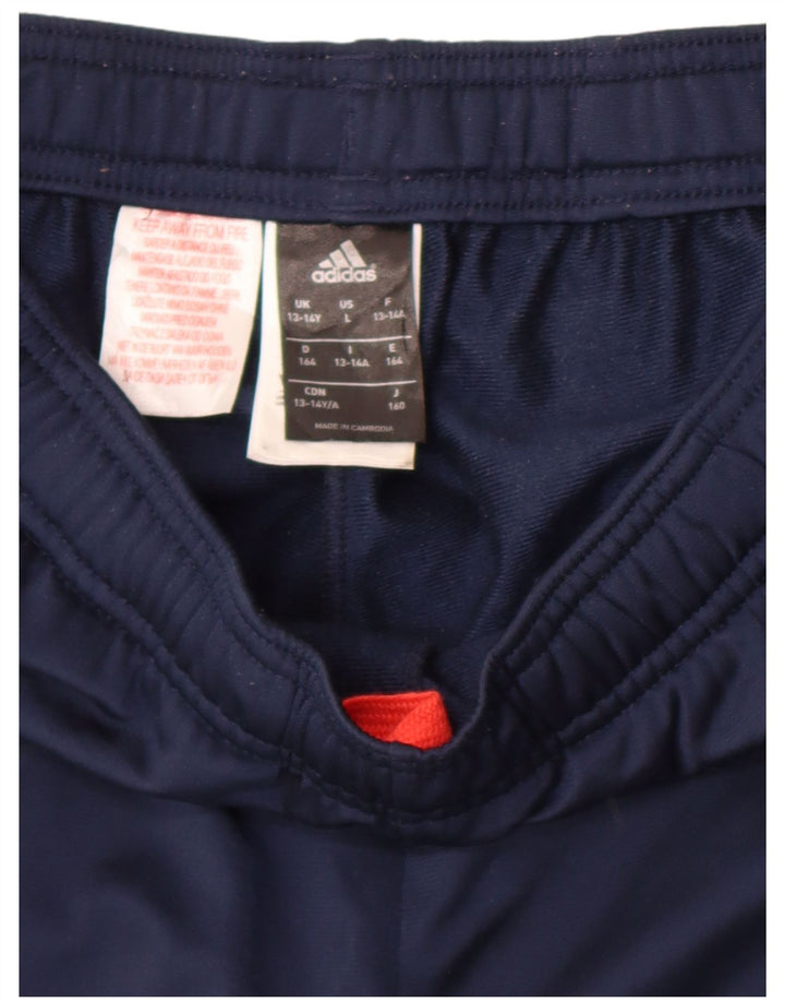 Adidas Drenge Træningsdragt Bukser Joggers 13-14 År Marineblå Polyester