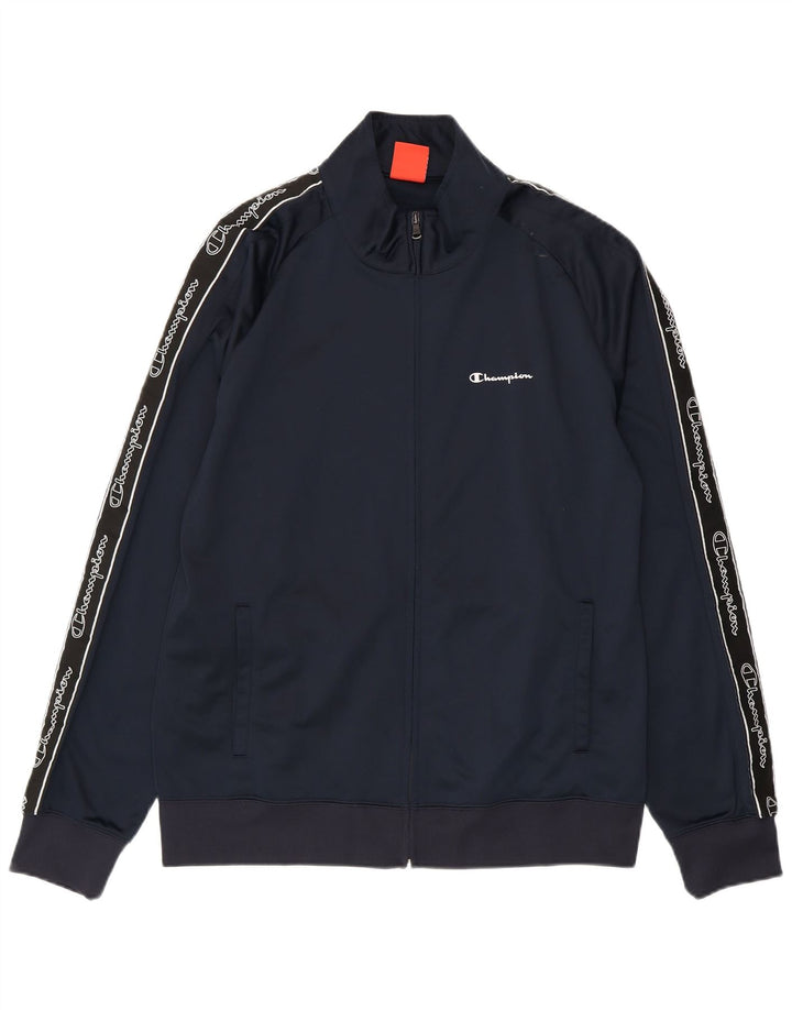 Champion Herre grafisk træningsdragt topjakke XL marineblå polyester