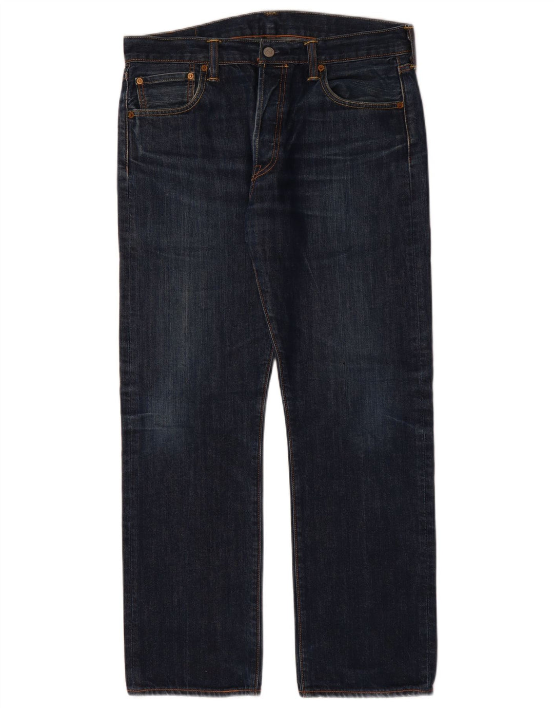 LEVI'S Herre 501 Straight Jeans W34 L30 Marineblå Bomuld