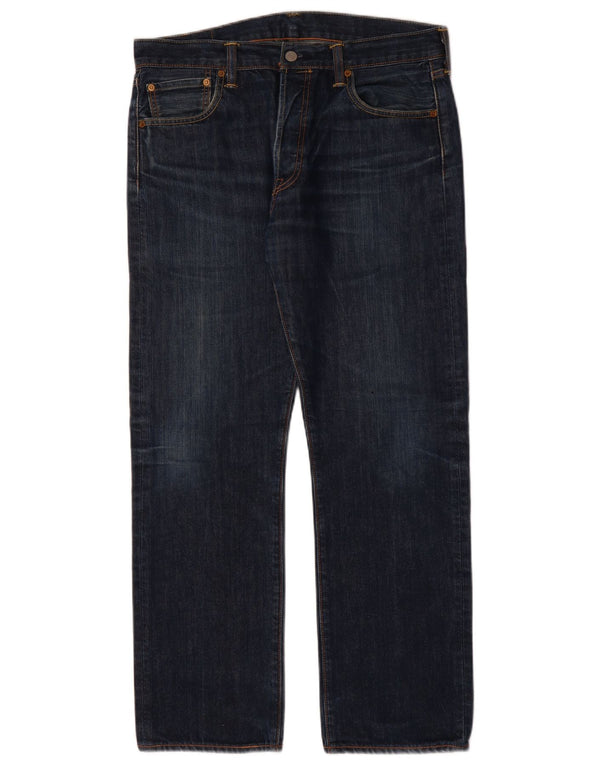 LEVI'S Herre 501 Straight Jeans W34 L30 Marineblå Bomuld