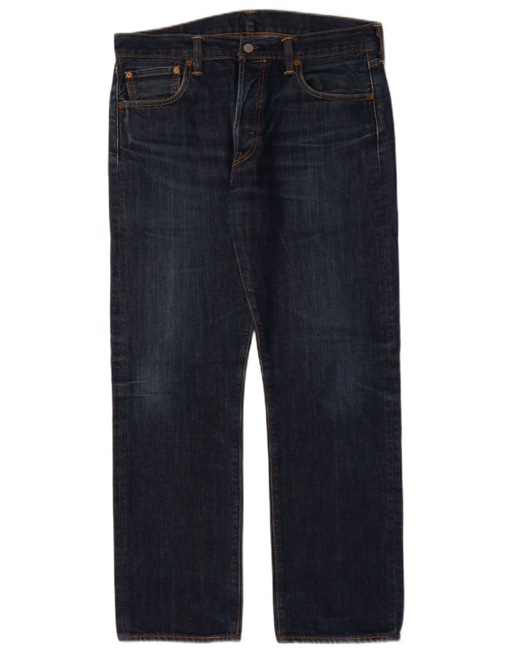 LEVI'S Herre 501 Straight Jeans W34 L30 Marineblå Bomuld