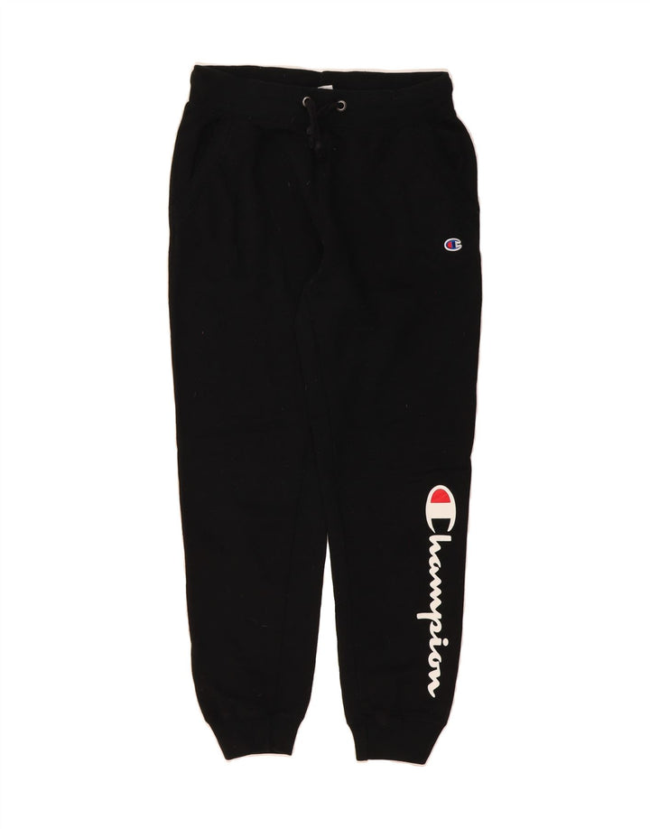 CHAMPION Womens Graphic Tracksuit Trousers Joggers UK 12 Medium  Black Vintage Champion and Second-Hand Champion from Messina Hembry 