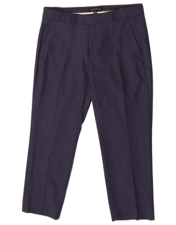 Banana Republic Womens Cropped Trousers US 6 Medium W32 L24 Navy Blue