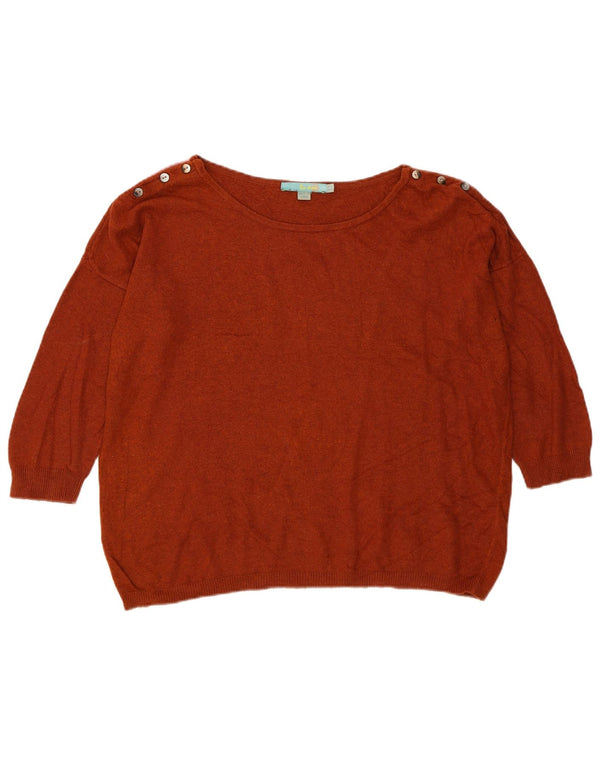 Boden Womens Crop Oversized Boat Neck Jumper Sweater UK 10 Small Brown