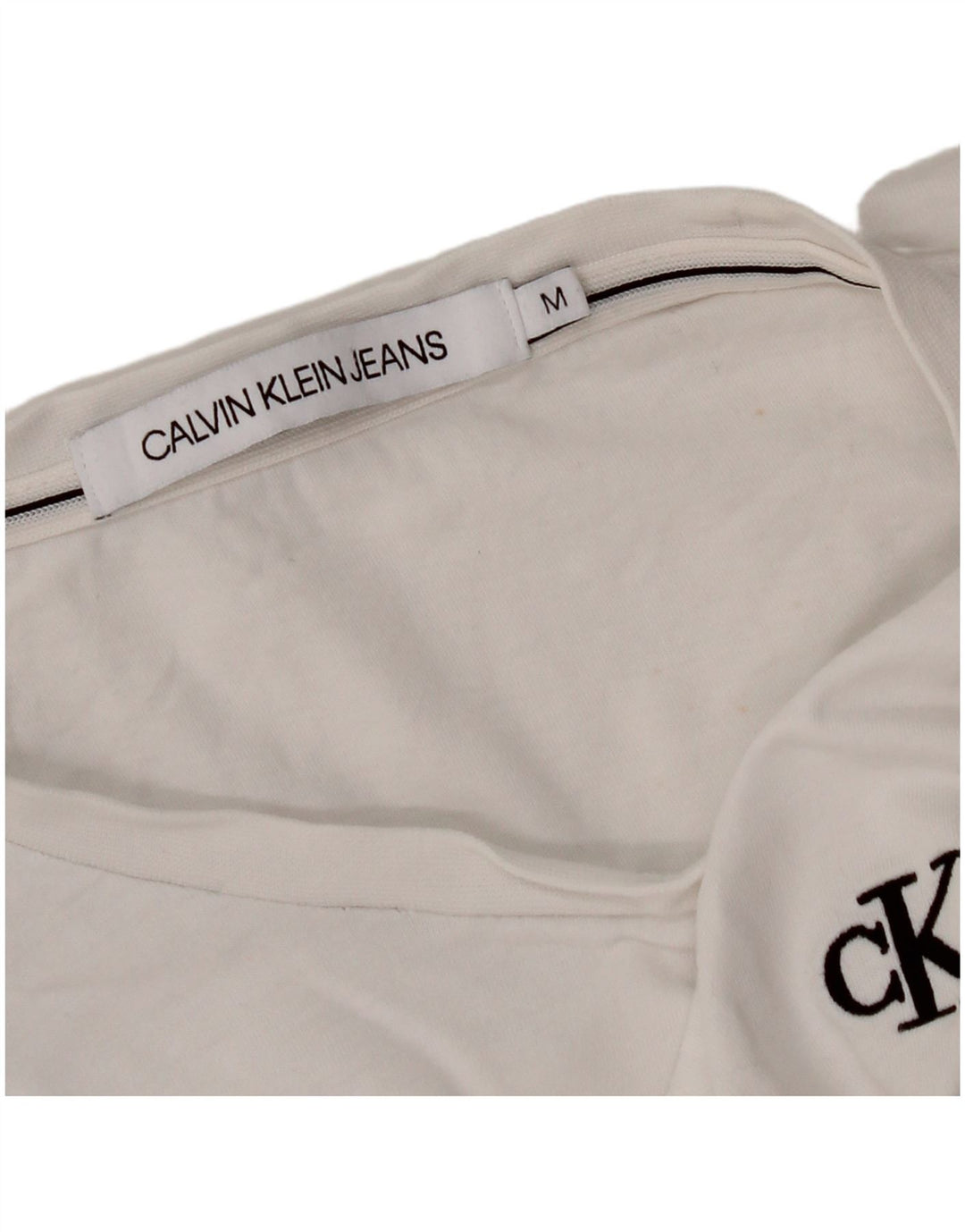 CALVIN KLEIN Dame T-Shirt Top UK 14 Medium White
