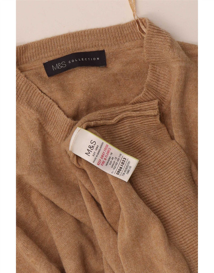 Marks & Spencer Dame Boat Neck Jumper Sweater UK 16 Large Brown