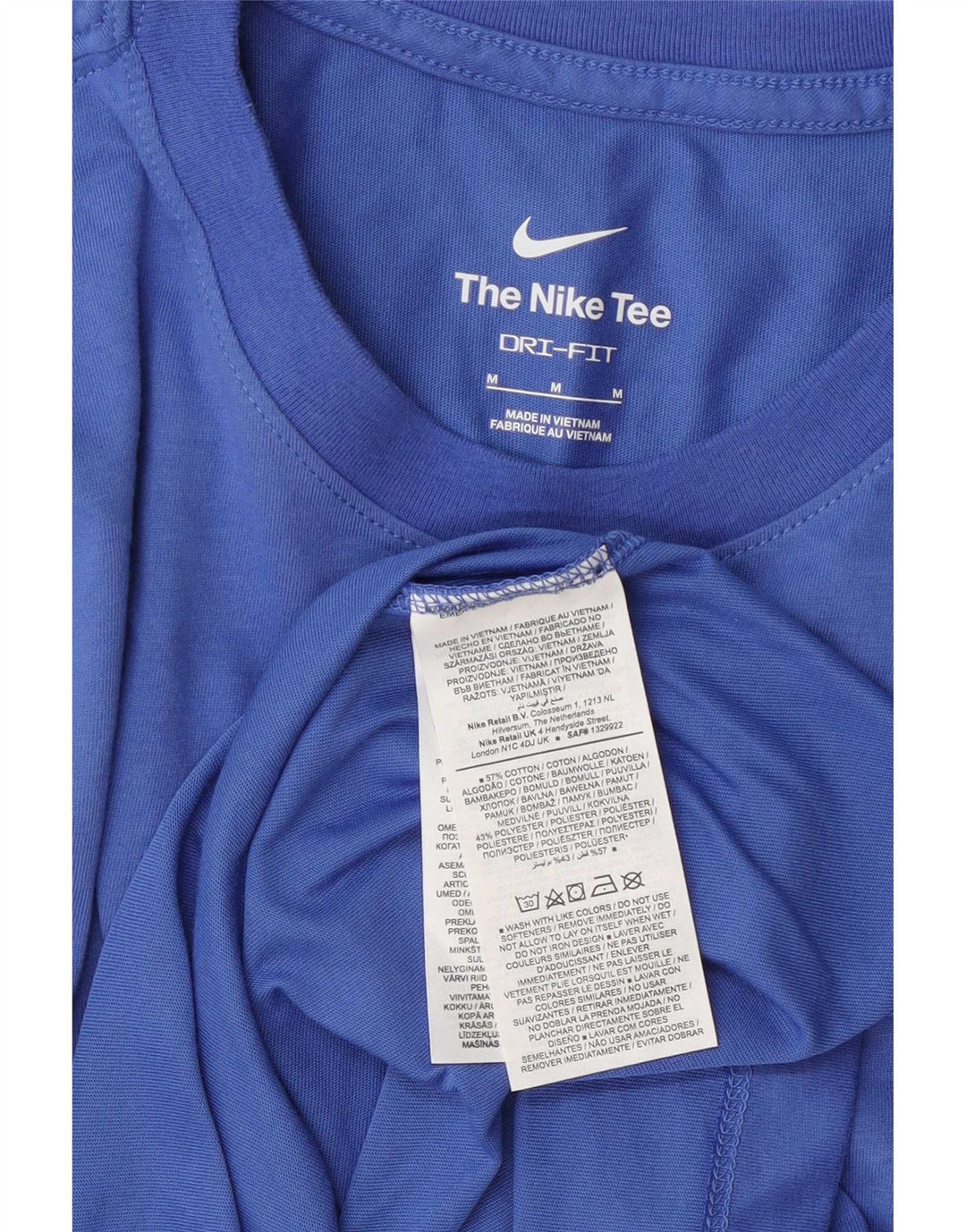 Nike Herre grafisk T-shirt Top Medium Blue Bomuld