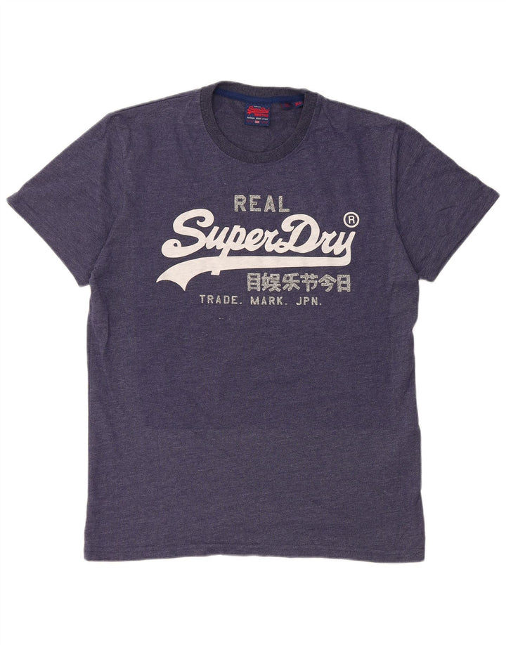 Superdry grafisk T-shirt top til mænd XL marineblå bomuld