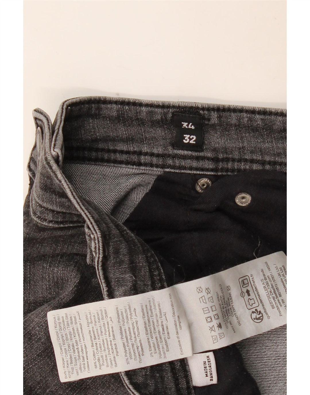 JACK & JONES Herre GLENN Slim Jeans W34 L32 Grå Bomuld