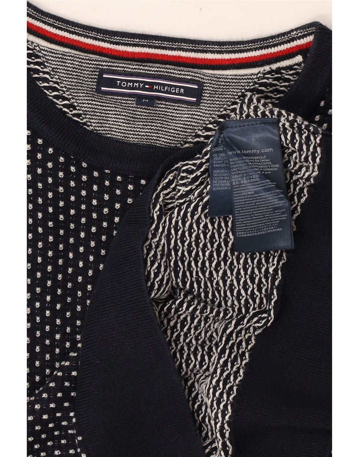 Tommy Hilfiger Herre Crew Neck Jumper Sweater Medium Navy Blue Spotted