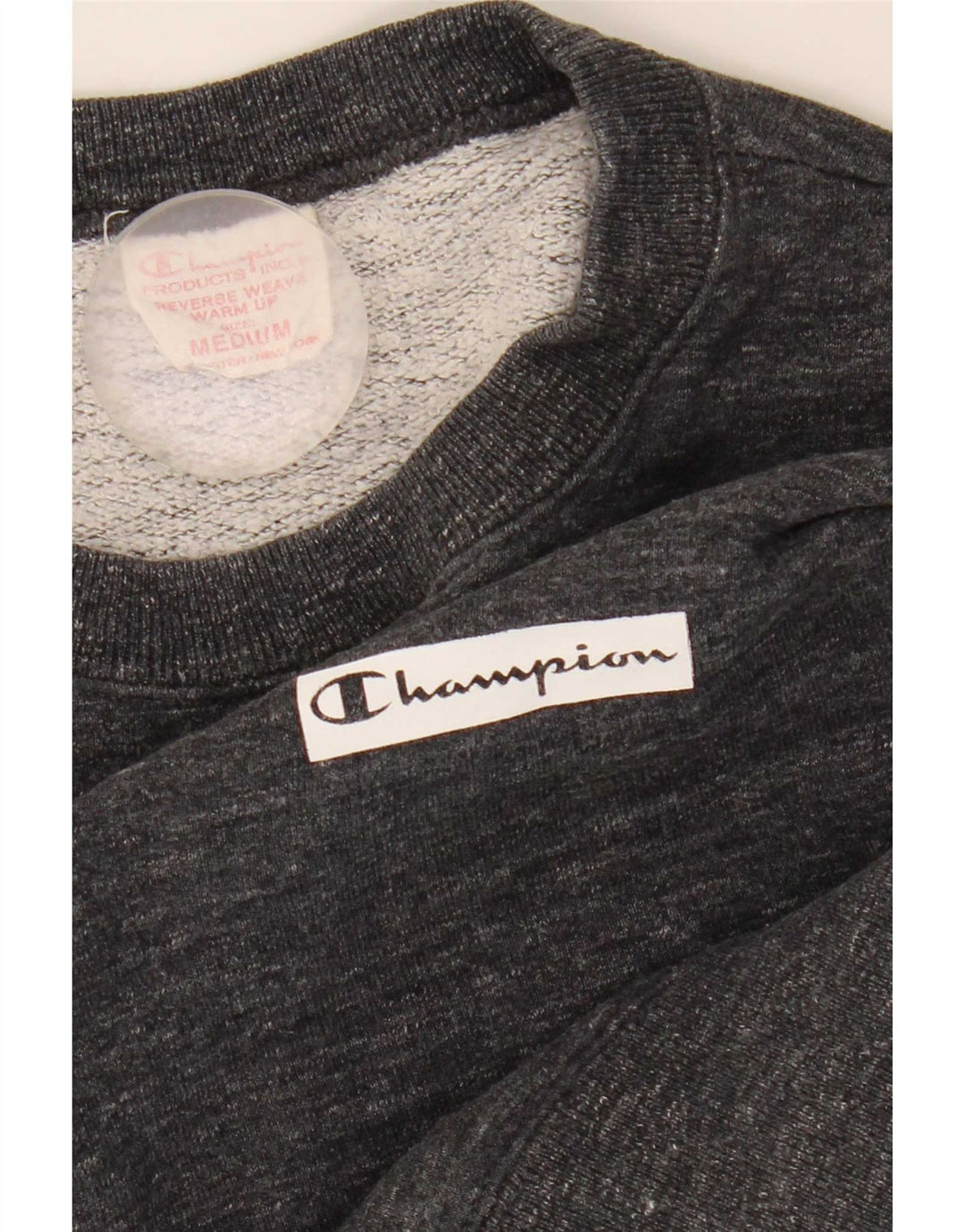Champion Herre Crew Neck Jumper Sweater Medium Grey Flecked Bomuld
