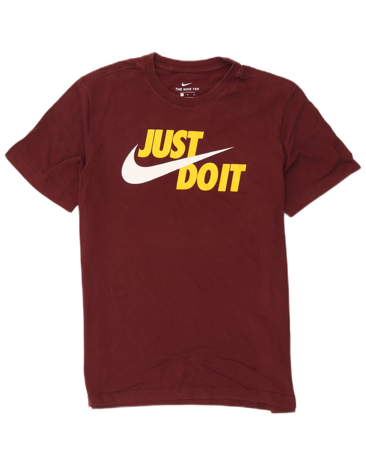 Nike Herre grafisk T-shirt Top Medium Bourgogne bomuld