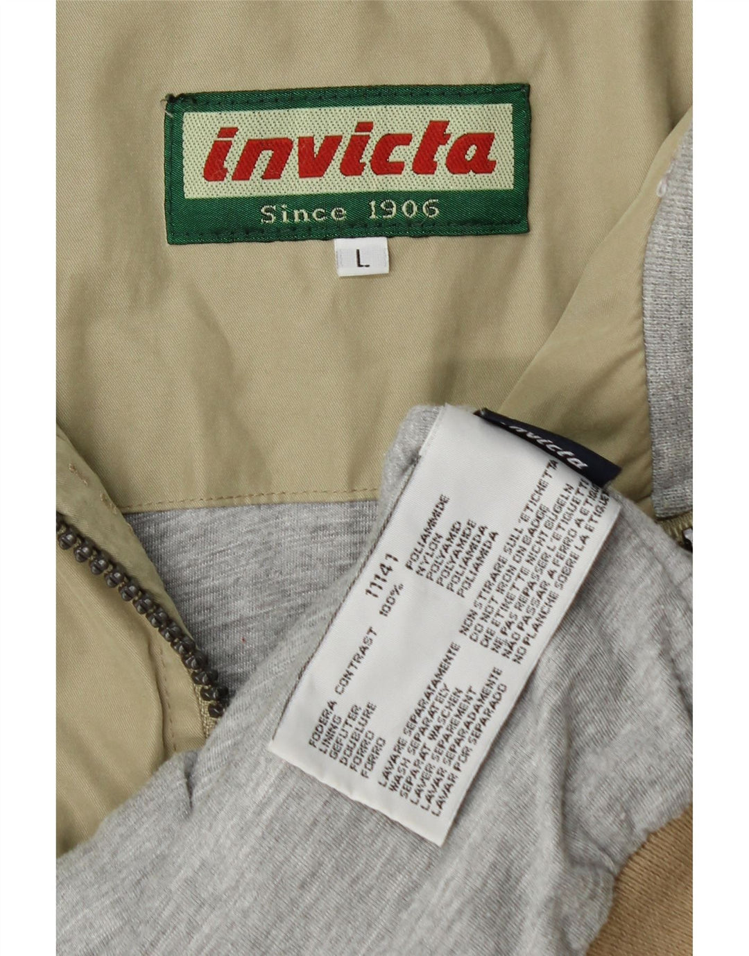Invicta Herre Bomber Jacket UK 40 Stor Khaki Polyamid