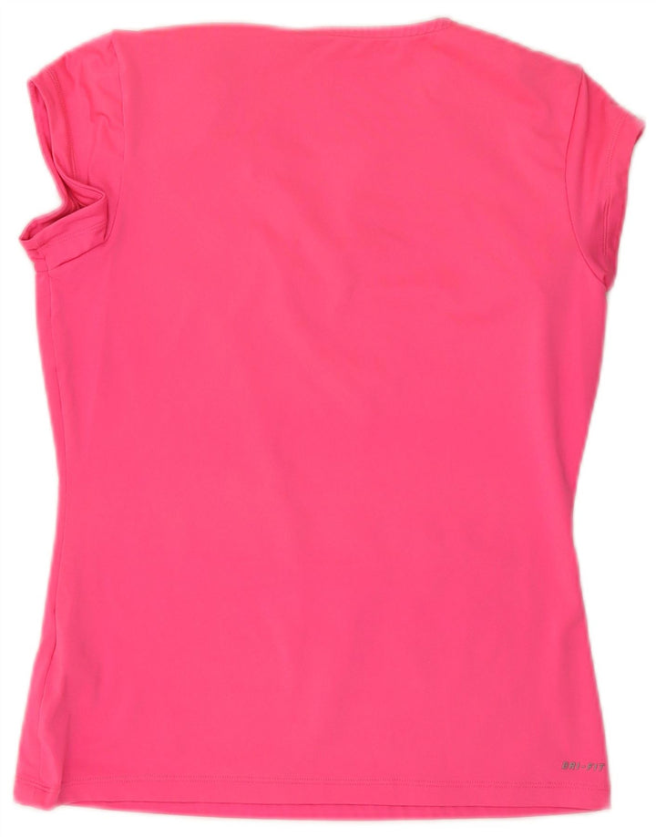 Nike Dame Dri Fit T-Shirt Top UK 16 Stor Pink Polyester